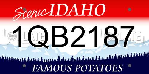 1QB2187 Idaho License Plate