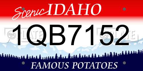 1QB7152 Idaho License Plate