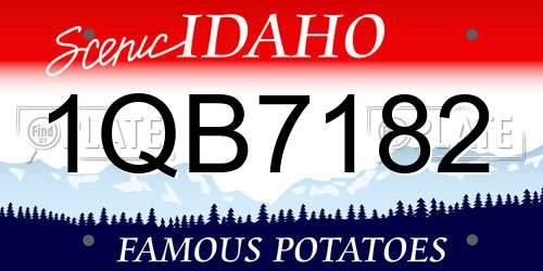 1QB7182 Idaho License Plate
