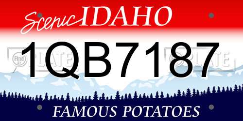 1QB7187 Idaho License Plate