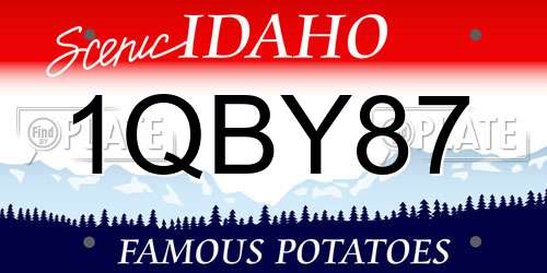 1QBY87 Idaho License Plate