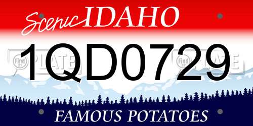 1QD0729 Idaho License Plate