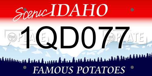 1QD077 Idaho License Plate
