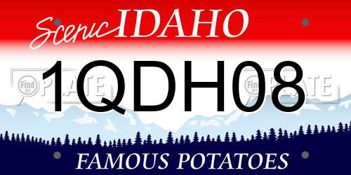 1QDH08 Idaho License Plate