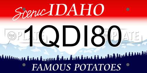 1QDI80 Idaho License Plate