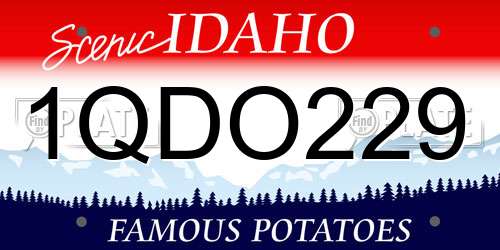 1QDO229 Idaho License Plate