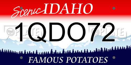 1QDO72 Idaho License Plate