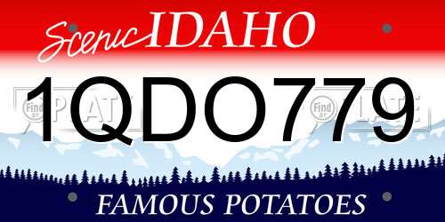 1QDO779 Idaho License Plate
