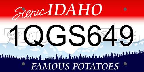 1QGS649 Idaho License Plate