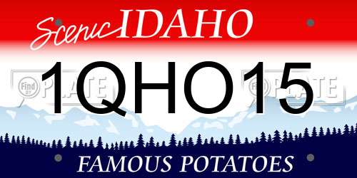 1QHO15 Idaho License Plate