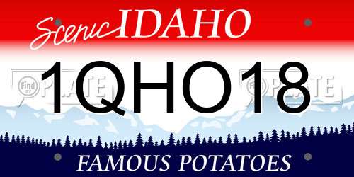 1QHO18 Idaho License Plate