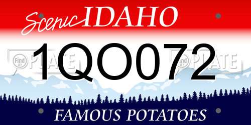 1QO072 Idaho License Plate