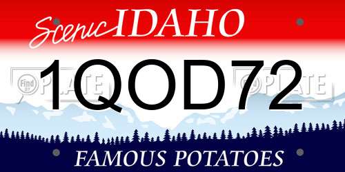 1QOD72 Idaho License Plate