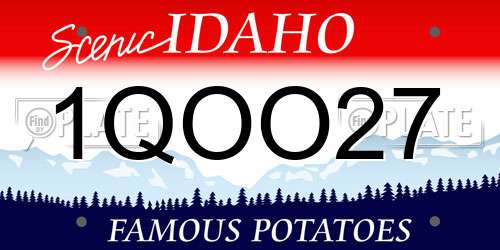1QOO27 Idaho License Plate