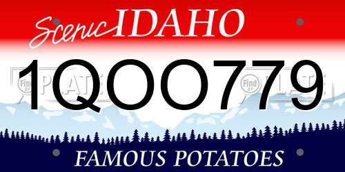 1QOO779 Idaho License Plate