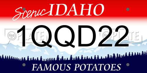 1QQD22 Idaho License Plate