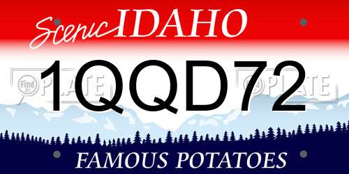 1QQD72 Idaho License Plate
