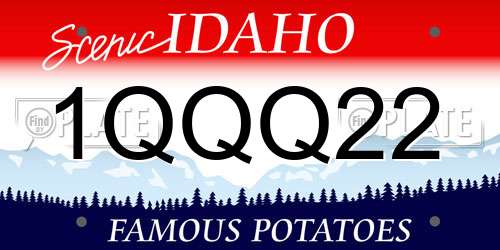 1QQQ22 Idaho License Plate