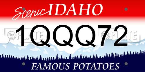 1QQQ72 Idaho License Plate