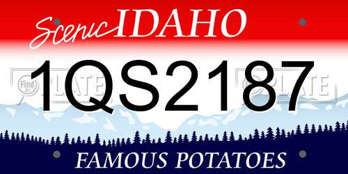 1QS2187 Idaho License Plate