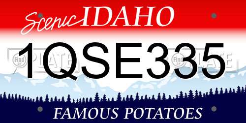 1QSE335 Idaho License Plate