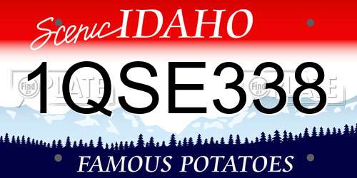1QSE338 Idaho License Plate