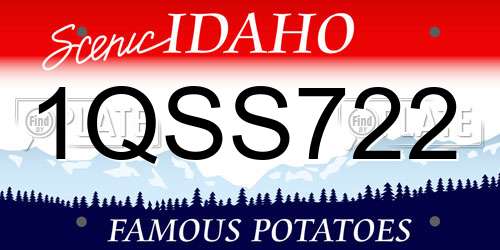 1QSS722 Idaho License Plate