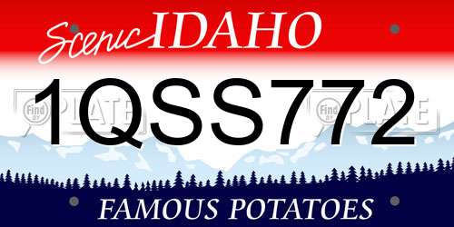 1QSS772 Idaho License Plate