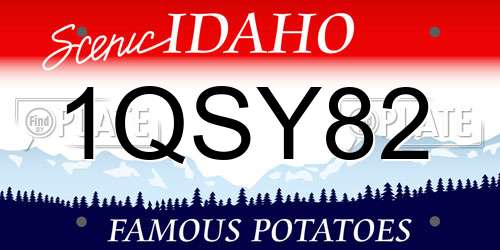 1QSY82 Idaho License Plate