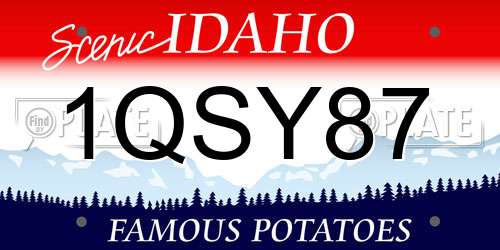 1QSY87 Idaho License Plate
