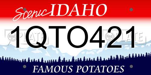 1QTO421 Idaho License Plate