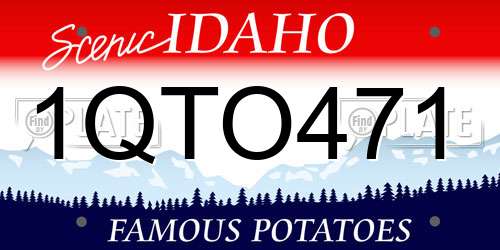 1QTO471 Idaho License Plate