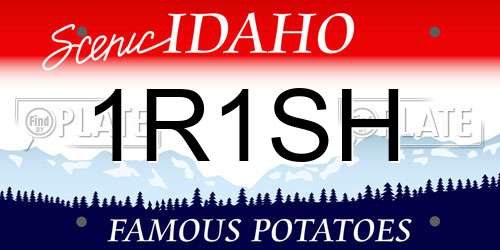 1R1SH Idaho License Plate