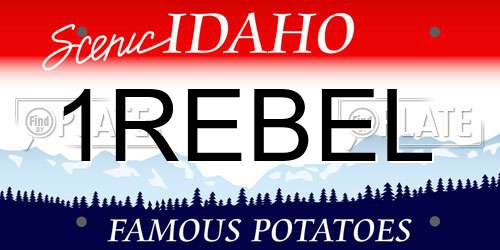 1REBEL Idaho License Plate