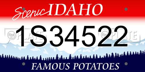 1S34522 Idaho License Plate
