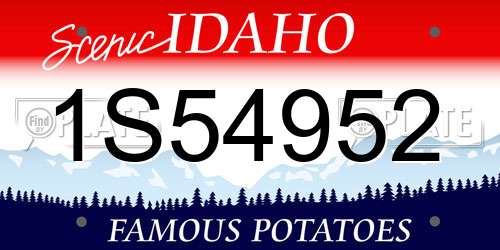1S54952 Idaho License Plate