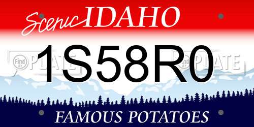 1S58R0 Idaho License Plate