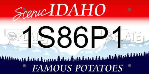 1S86P1 Idaho License Plate