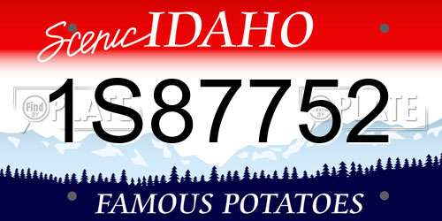 1S87752 Idaho License Plate