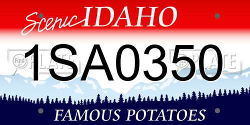 1SA0350 Idaho License Plate