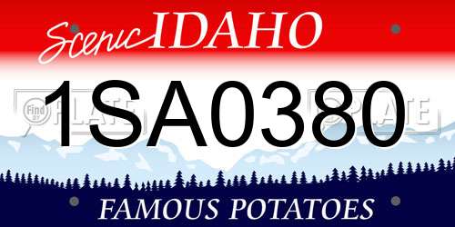 1SA0380 Idaho License Plate