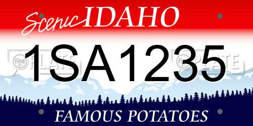 1SA1235 Idaho License Plate