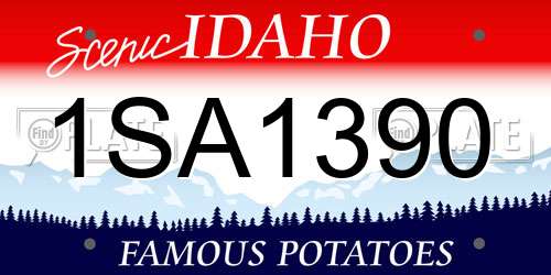 1SA1390 Idaho License Plate
