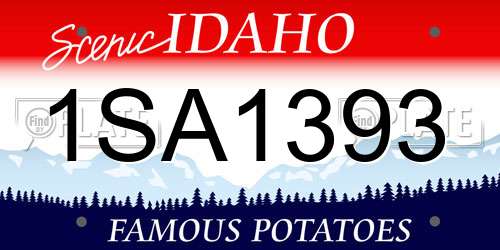 1SA1393 Idaho License Plate