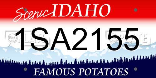 1SA2155 Idaho License Plate