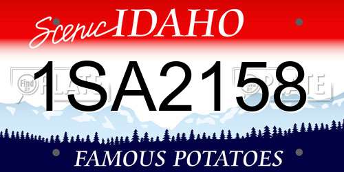 1SA2158 Idaho License Plate