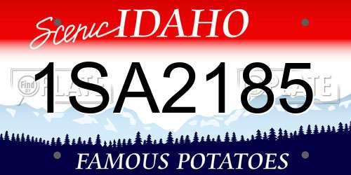 1SA2185 Idaho License Plate