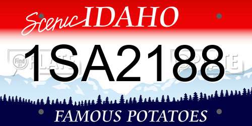 1SA2188 Idaho License Plate