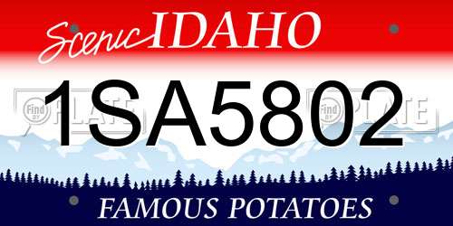 1SA5802 Idaho License Plate