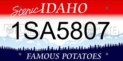 1SA5807 Idaho License Plate